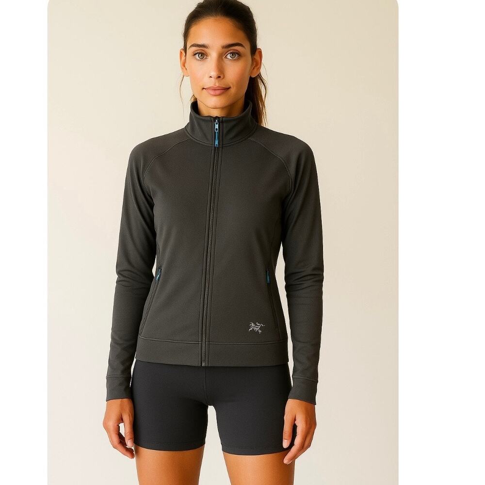 Arc’teryx Delta Charcoal Gray Full Zip Fleece Jacket M Outdoor Layering Hiking